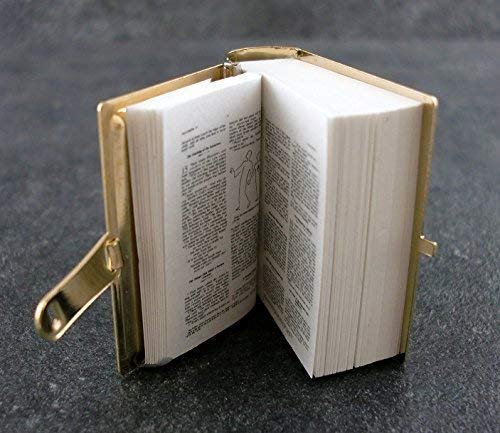 Casa de Muñecas Biblia Metal Páginas Impresas 1:12 Accesorio Miniatura