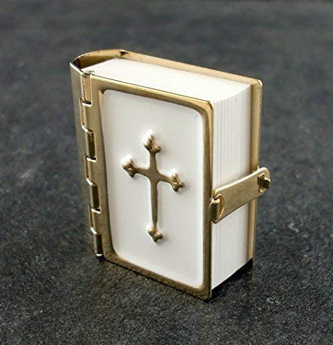 Casa de Muñecas Biblia Metal Páginas Impresas 1:12 Accesorio Miniatura