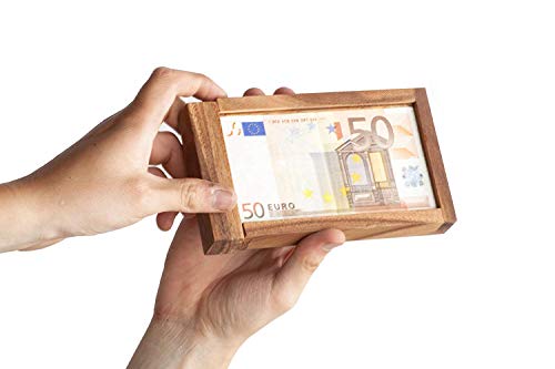 Casa Vivente Caja Mágica para Regalar Dinero Juego de Ingenio de Madera con Cierre Secreto 17 cm x 9,5 cm x 2,5 cm