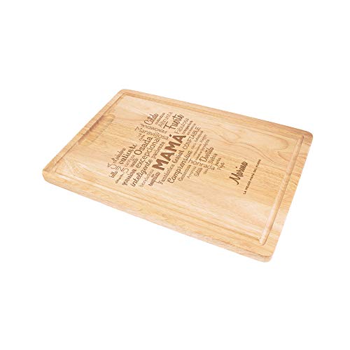 Casa Vivente Tabla de Cortar de Madera Personalizada con Grabado Definiciones de Mamá en Forma de Corazón Peso 2 kg