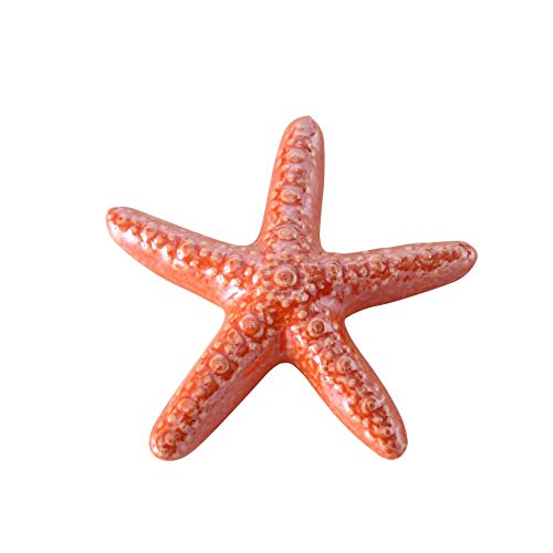 CasaJame Hogar Decoración Accesorios Adornos Esculturas Juego de 3 Estrellas de Mar Porcelana Blanco Rosa Azul Ø 11 cm