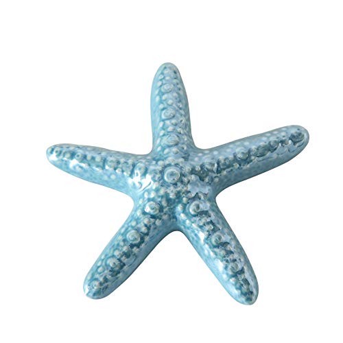 CasaJame Hogar Decoración Accesorios Adornos Esculturas Juego de 3 Estrellas de Mar Porcelana Blanco Rosa Azul Ø 11 cm