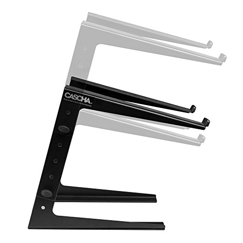 CASCHA Soporte para Ordenador portátil , Ajustable en 5 direcciones, Equipo para DJ, de 10 a 17 Pulgadas, Negro