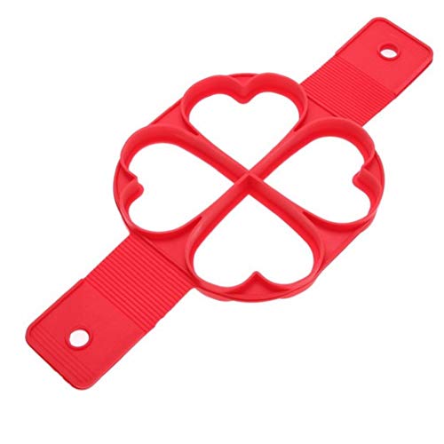 Case&Cover 1 Herramienta de la Cocina Antiadherente Crepe máquina Huevo Anillo de la máquina 4 Agujero de Silicona del Molde de la Crepe Frito Molde Huevo del Cuadrado del corazón Redondo de la Flor