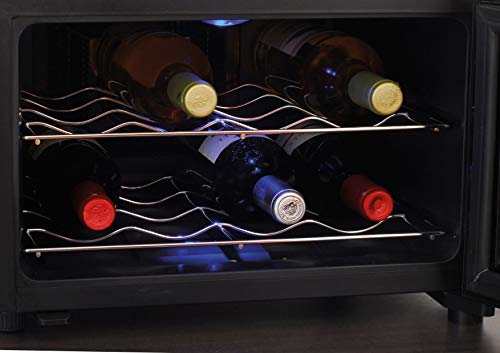 Caso WineCase 8 - Vinoteca de diseño, 8 botellas, iluminación LED azul