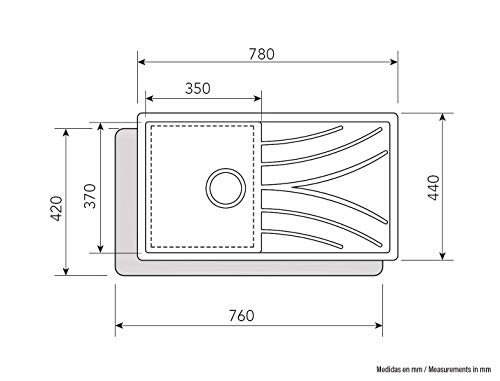 Cata 2606600 CDL 1 | Fregadero sobre Encimera | Cubeta Cuadrada con Escurridor | Ideal para Mueble de 45 cm, Acero Inoxidable
