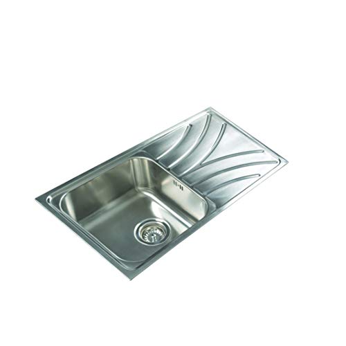 Cata 2606600 CDL 1 | Fregadero sobre Encimera | Cubeta Cuadrada con Escurridor | Ideal para Mueble de 45 cm, Acero Inoxidable
