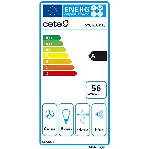 CATA | campana extractora | Modelo SYGMA 900 | 3 velocidades de extracción | campana extractora cocina 850m3/h - 340m3/h | Acabado en acero inoxidable | [Clase de eficiencia energética A]
