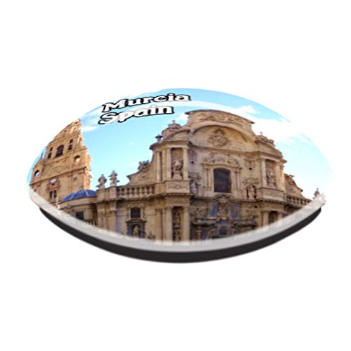 Catedral de Santa María Murcia España Imán de Nevera Cristal 3D Cristal Ciudad Turística Recuerdo de Viaje Colección Regalo Fuerte Refrigerador Pegatina