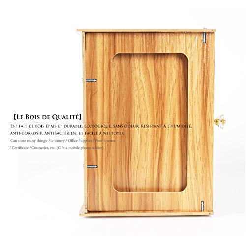 Catekro Caja de Almacenamiento de Oficina de Gran Capacidad, Suministros de Oficina Soporte de Bolígrafo de Almacenamiento de Papelería Multifuncional (Marrón vintage)