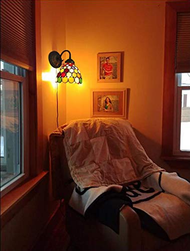 CattleBie Plug-in de Cristal de Pared de luz, Estilo de Tiffany de imitación de la Gema lámpara de Pared de la lámpara FixtureWith tapón Incluido en la Lista de la CE de la Cuerda, sin Bombilla