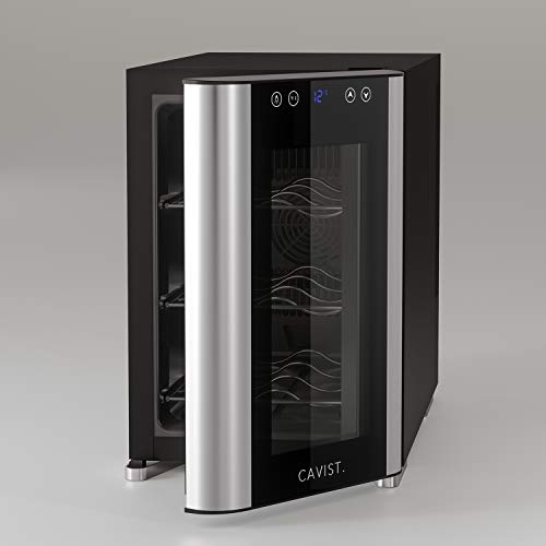 CAVIST Refrigerador de vinos C6 / 37.8 cm / 6 botellas Refrigerador / 3 estantes de metal