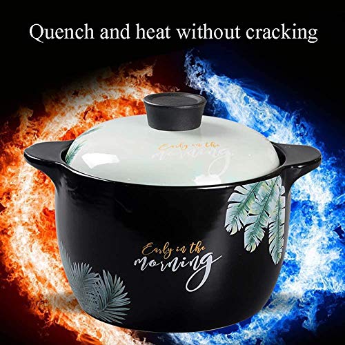 Cazuela Olla De Piedra Ollas De CeráMica - Cazuela Plato De Arcilla De CeráMica No Se Puede Pegar Cocotte Adecuado Para 3-4 Personas 4 Litros-3 litros