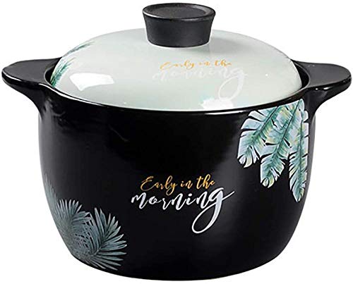 Cazuela Olla De Piedra Ollas De CeráMica - Cazuela Plato De Arcilla De CeráMica No Se Puede Pegar Cocotte Adecuado Para 3-4 Personas 4 Litros-3 litros