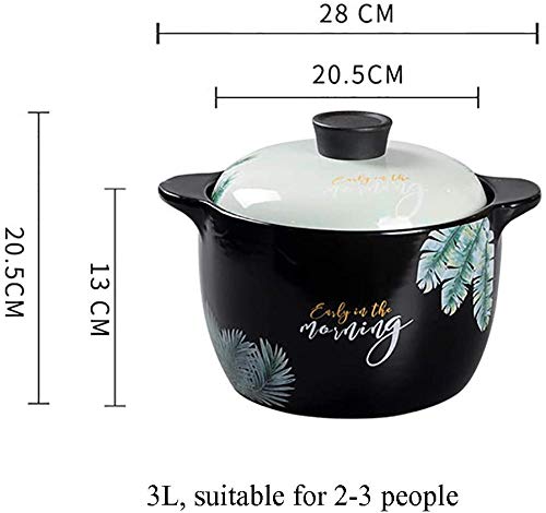 Cazuela Olla De Piedra Ollas De CeráMica - Cazuela Plato De Arcilla De CeráMica No Se Puede Pegar Cocotte Adecuado Para 3-4 Personas 4 Litros-3 litros