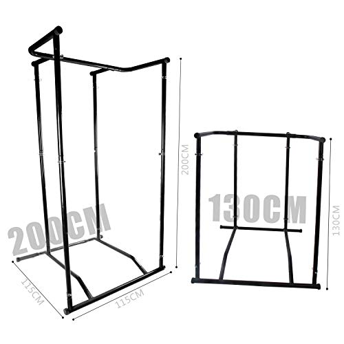 CCLIFE Pull up Bar Barra de dominadas Pull up portátil Portable Peso Corporal Barra dominadas Dip Torre Soporte con Guantes
