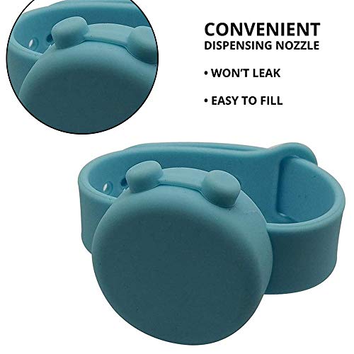 CCRTT Pulsera Dispensadora de Líquido Ajustable Jabón Silicona Recargable Portátil Exprimidor Adecuado para la Escuela Viajes Unisex Aire Libre Mano Diaria