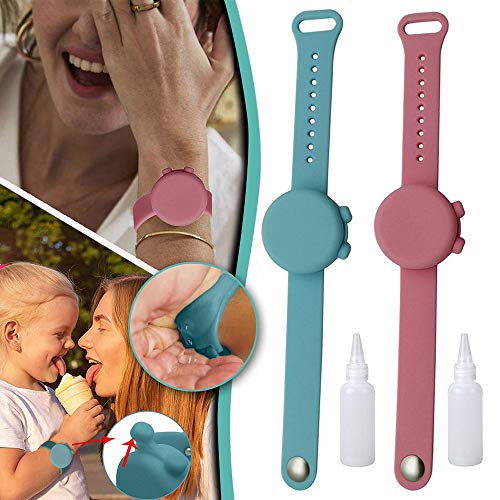 CCRTT Pulsera Dispensadora de Líquido Ajustable Jabón Silicona Recargable Portátil Exprimidor Adecuado para la Escuela Viajes Unisex Aire Libre Mano Diaria