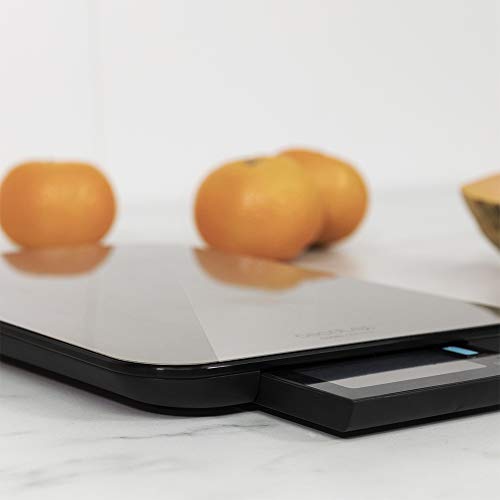 Cecotec Báscula de Cocina Digital Cook Control 9000 Waterproof. Acero Inoxidable, Resistente al Agua, Pantalla LCD Retroiluminada Extraíble, Capacidad Máxima 10 Kg