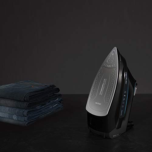 Cecotec Force Titanium 650 - Plancha de Vapor, Sistema de Filtrado, Gran Depósito de 420 ml con Ventana Transparente, Gran Potencia de 2800 W