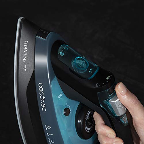 Cecotec Force Titanium 650 - Plancha de Vapor, Sistema de Filtrado, Gran Depósito de 420 ml con Ventana Transparente, Gran Potencia de 2800 W