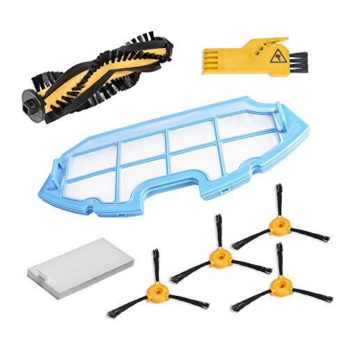 Cecotec Kit de Accesorios de Limpieza para Robots Aspiradores Conga Excellence. 4 Cepillos laterales, 1 Cepillo central, 1 Filtro EPA, 1 Filtro malla, 1 Cepillo de Limpieza