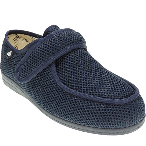 CELIARUIZ Wallaby-REJ Zapatilla Wallaby Rejilla Extra Ancho Especial Antibacteriana Sanitized Diabéticos Posoperatorio Ajuste Velcro Hombre Mujer Unisex Marino Talla 36