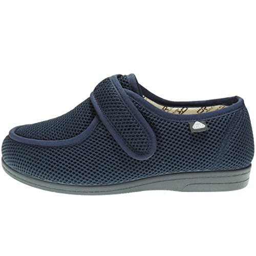 CELIARUIZ Wallaby-REJ Zapatilla Wallaby Rejilla Extra Ancho Especial Antibacteriana Sanitized Diabéticos Posoperatorio Ajuste Velcro Hombre Mujer Unisex Marino Talla 36