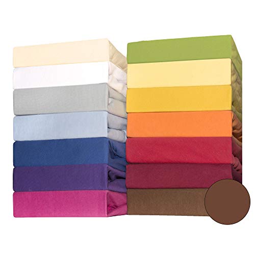 CelinaTex Lucina bebés niños sábanas Ajustables Camas para bebé Camas para niños algodón 60x120-70x140 cm marrón Chocolate