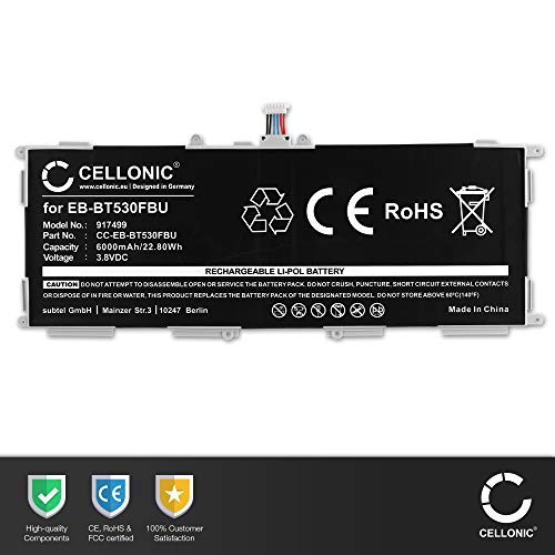 CELLONIC® Batería Premium Compatible con Samsung Galaxy Tab 4 10.1 (SM-T530/SM-T531/SM-T533/SM-T535) (6000mAh) EB-BT530FBU bateria de Repuesto, Pila reemplazo, sustitución