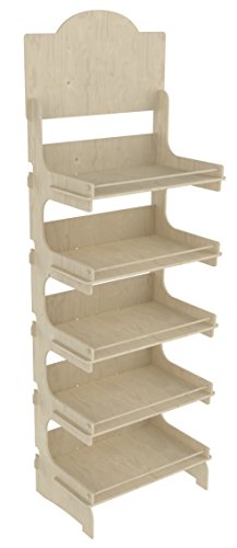 Cemab Europa - Expositor de madera, 5 pisos, 53 cm, montaje empotrado