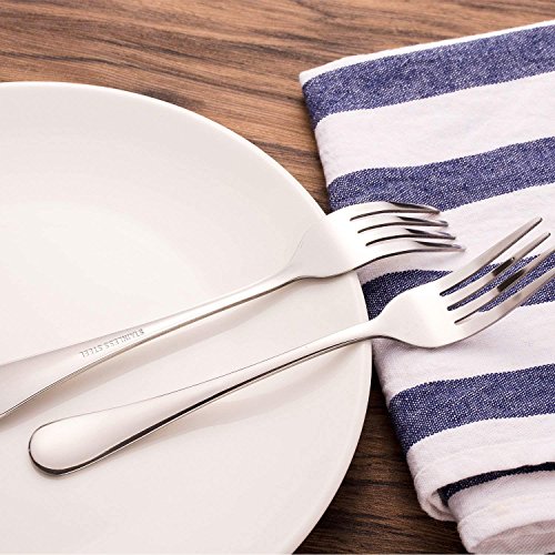 Cena tenedores, HOOHII 12pcs acero inoxidable tenedor mesa tenedores conjunto, 20.3cm
