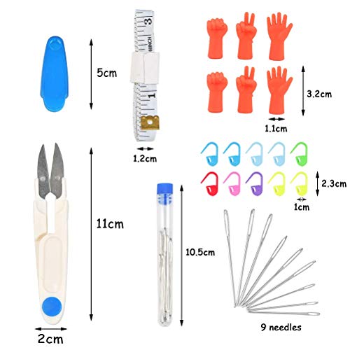 CENBEN 50pcs Juego de Agujas de Tejer Agujas de Aleación de Aluminio para Tejer Kits de Punto de Tejer para Manualidad Accesorios Agujas para Tejer de Suéter Jersey Bufanda