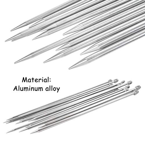 CENBEN 50pcs Juego de Agujas de Tejer Agujas de Aleación de Aluminio para Tejer Kits de Punto de Tejer para Manualidad Accesorios Agujas para Tejer de Suéter Jersey Bufanda
