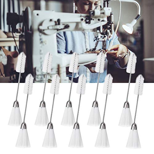 Cepillo de limpieza de máquina de coser de 10 puntas y 2 puntas, herramientas de limpieza de acero inoxidable de nylon para el mantenimiento de la máquina de coser y el teclado de computadora