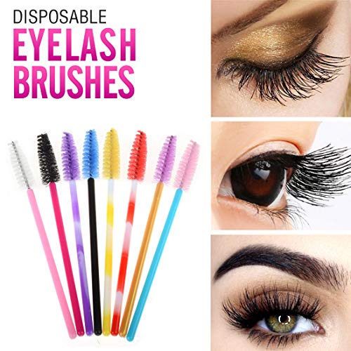 Cepillo de Pestañas Desechables Maquillaje Pinceles Multicolor 200 Pcs