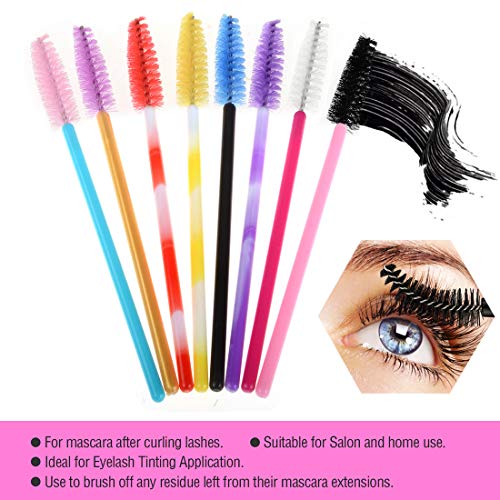 Cepillo de Pestañas Desechables Maquillaje Pinceles Multicolor 200 Pcs