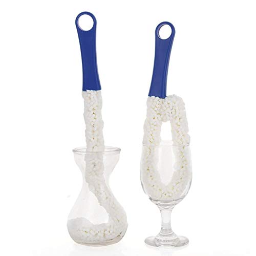 Cepillos para limpieza de jarras y cristalería Cepillo para limpieza de vidrio para limpiar áreas difíciles de alcanzar Artículos tales como copas de champán para vino, biberones para bebés Juego de 3