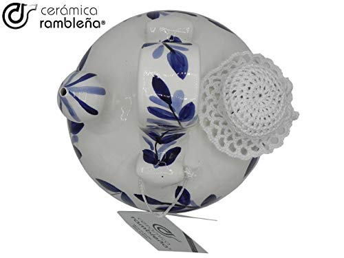 CERÁMICA RAMBLEÑA | Botijo de Barro decoración Guadalquivir de La Rambla (Córdoba) | Botijo Decorativo |100% Hecho a Mano | 3.5 litros | Eco | Accesorios incluidos