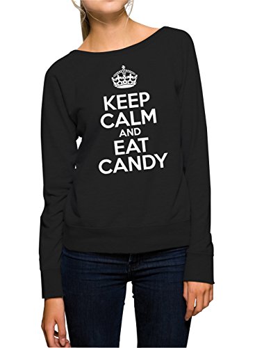 Certified Freak Keep Calm and Eat Candy Sweater Girls Negro-XL