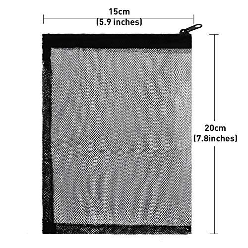 CESFONJER 20 Piezas Bolsas de Malla para Filtro de Acuario con Cremallera, Sistemas de Filtro, Bolsa de Nailon para Estanque de jardín o Acuario, 15 x 20 cm, Blanco y Negro