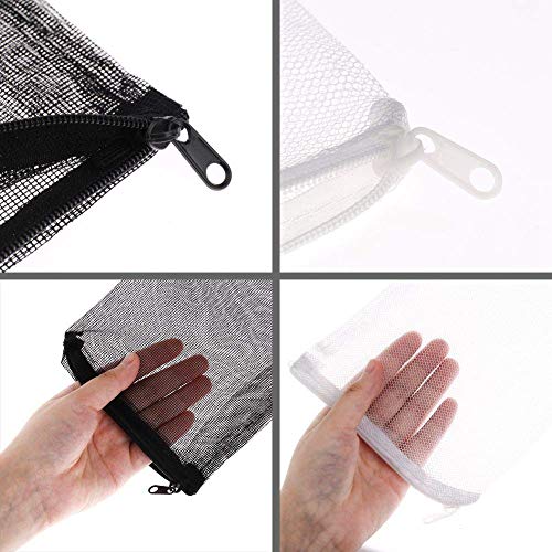 CESFONJER 20 Piezas Bolsas de Malla para Filtro de Acuario con Cremallera, Sistemas de Filtro, Bolsa de Nailon para Estanque de jardín o Acuario, 15 x 20 cm, Blanco y Negro