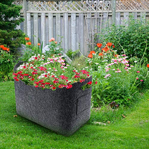 Cesta para Leña, Bolsa de Fieltro con Asa 54 x 39 x 40 cm, Ideal para Guardar Juguetes, Madera, Artículo de Compr, Periódicos (Gris Oscuro)