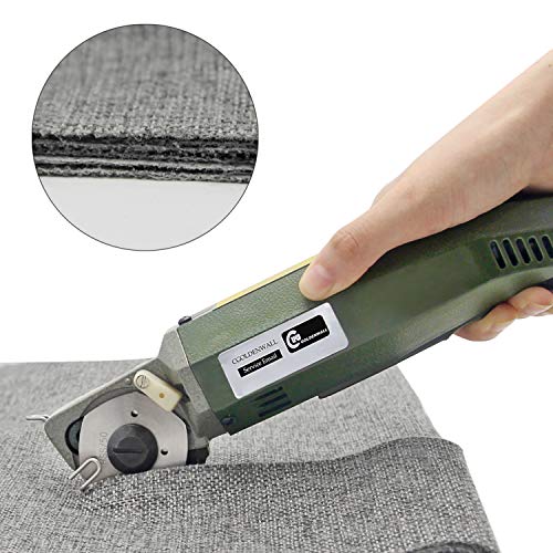 CGOLDENWALL YJ-50 Cortador de Tela Industrial Portátil con 20mm Grosor de Corte Mayor Tijera Eléctrico con Cuchillo de 50mm Ideal para Cortar Gamuza Textil Cuero Papel