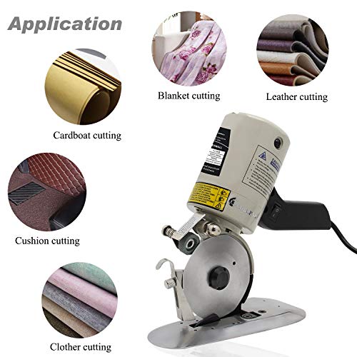 CGOLDENWALL YJ-90B Cortador de Tela Industrial Eléctrico Portátil丨30mm Grosor Máximo de Corte丨90mm Tamaño de Cuchilla丨Ideal para Textil Cuero Papel con Cuchilla Repuesto