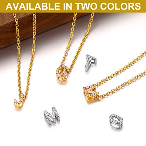 ChainsHouse Platino Collares de Letras L Chicas con Circones Brillante Collar con Colgantes Iniciales Mujeres