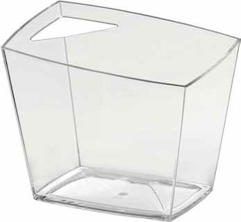 Champañera (DOIMO Flair Madrid Bucket de plástico Transparente/Cubitera/Enfriador de Vino/champán Schale/Ponche Carcasa/para 1 o 2 Botellas