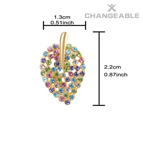 CHANGEABLE Hoja de Otoño Cristal Pendientes de mujer de plata de ley