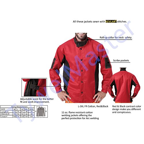 Chaqueta de soldadura, resistente al fuego/calor y a la abrasión, tejido ignífugo, de algodón, prenda de protección -  -  XX-Large