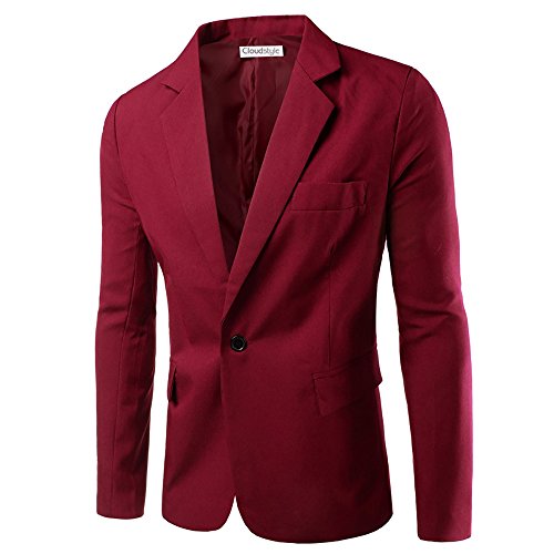 Chaquetas de Traje Casual para Hombre Chaqueta Slim Fit Trajes de un botón Abrigo Chaqueta Casual sólida Tops